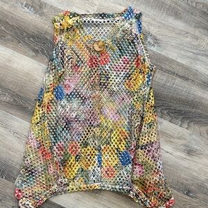 Kaktus Colorful Mesh Sleeveless Top one sz